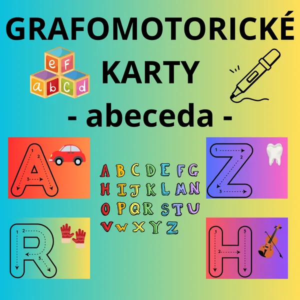 Grafomotorické karty - abeceda 1