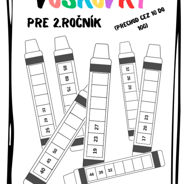 🖍️Voskovky - postupnosť čísel (čísel.rad do 100)🖍️ 1