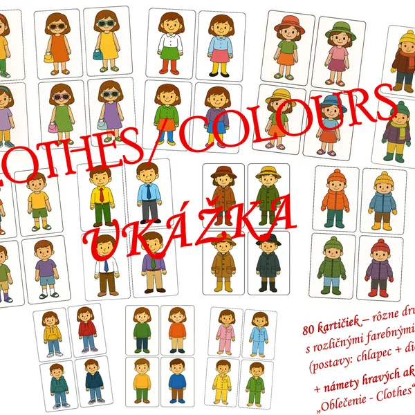 OBLEČENIE A FARBY (CLOTHES/ COLOURS) - kartičky a aktivity 1