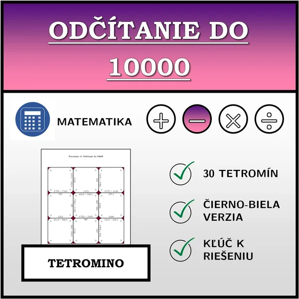 Tetromino - Odčítanie do 10000 | matematika 1