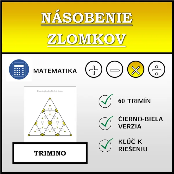 Trimino - Násobenie zlomkov | matematika 1