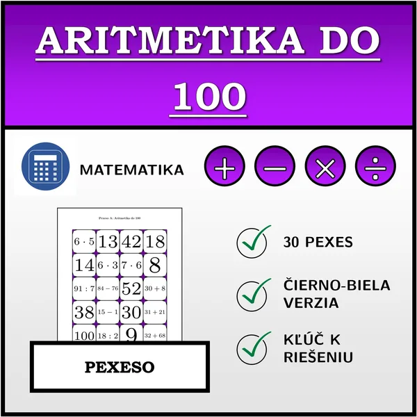 Pexeso - Aritmetika do 100 | matematika 1