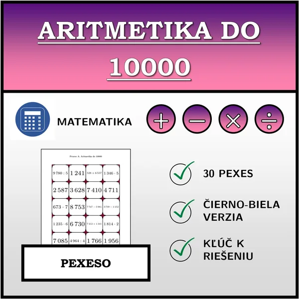 Pexeso - Aritmetika do 10000 | matematika 1