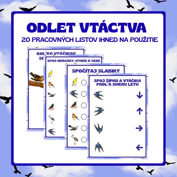 Odlet vtáctva – pracovné listy  1