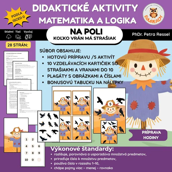Na poli - príprava s materiálmi na tlač - počítame so strašiakom a vranami  1