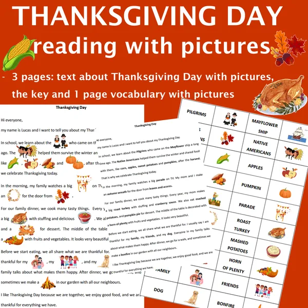 THANKSGIVING DAY - Čítanie s obrázkami  1