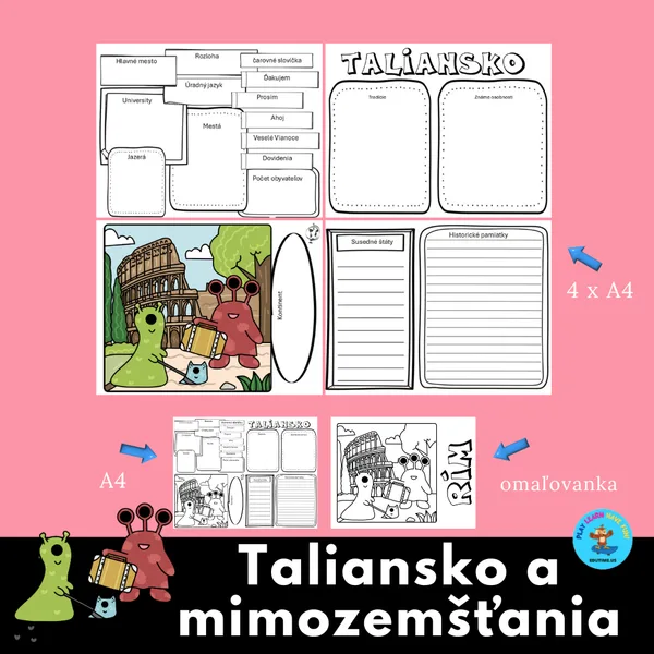 Taliansko a mimozemšťania - interaktívny plagát 1