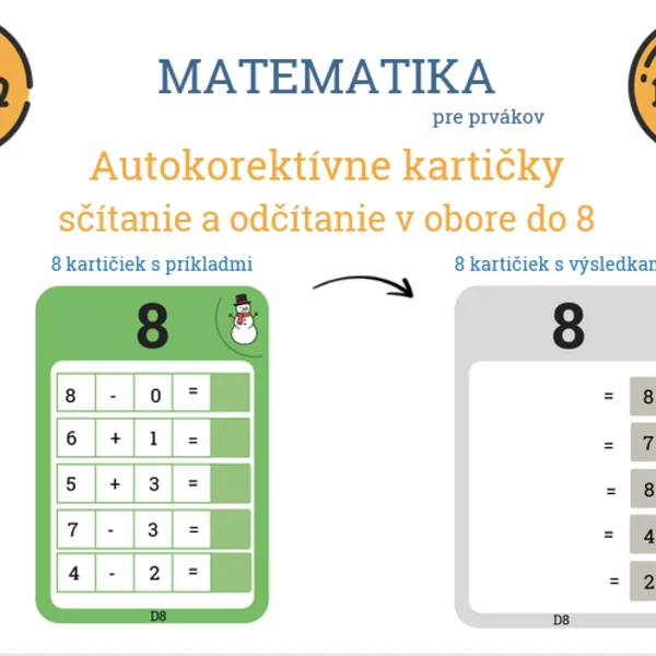Matematika pre prvákov_Sčítanie a odčítanie do 8 1