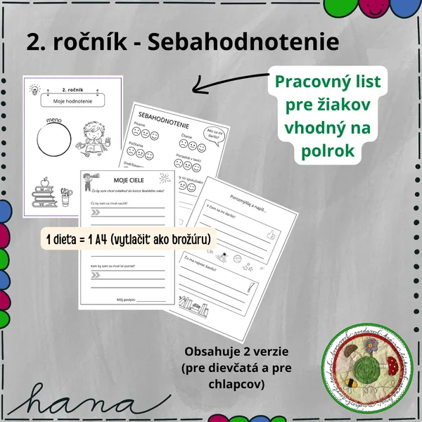 Sebahodnotenie 2. ročník - pracovný list 1