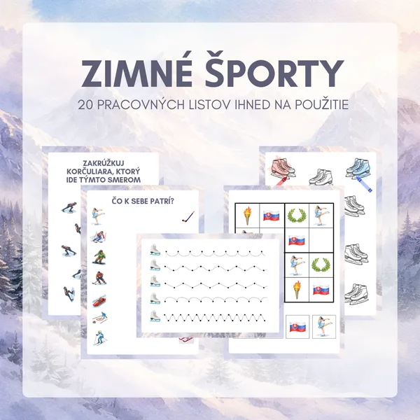 Zimné športy – pracovné listy 1