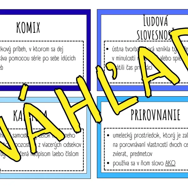 Literárne pojmy pre 1. stupeň ZŠ 1