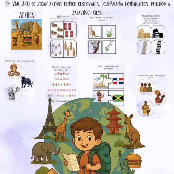 🌍✈️ KUBOVA CESTA OKOLO SVETA – výučbový PDF súbor pre deti v MŠ 🎒🧳 1