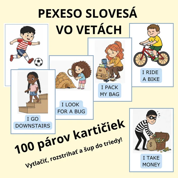 Slovesá vo vetách - pexeso 1
