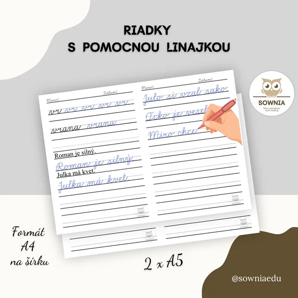 Riadky s pomocnou linajkou 1