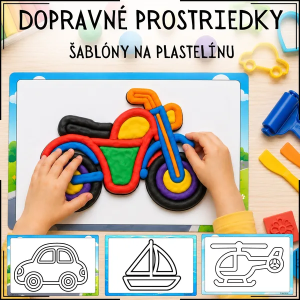 ŠABLÓNY NA PLASTELÍNU – DOPRAVNÉ PROSTRIEDKY 1