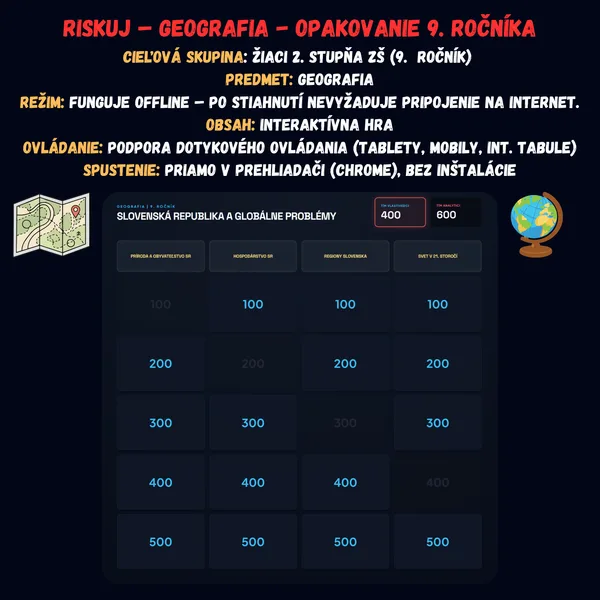 Riskuj! – Geografia – Opakovanie 9. ročníka 1