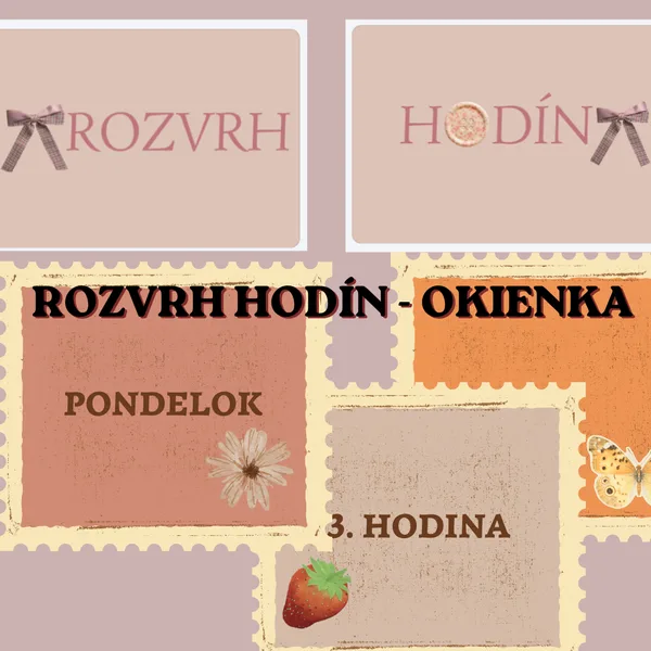 🪻Rozvrh hodín na nástenku - vintage kolekcia🪻 1