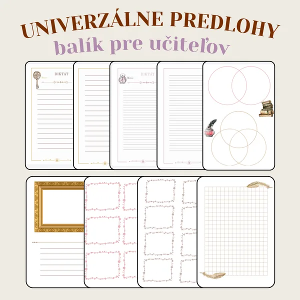 🪻 Univerzálne predlohy do školy – vintage kolekcia 🪻 1