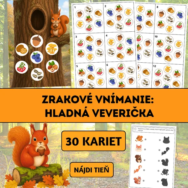Zrakové vnímanie: Hladná veverička 1