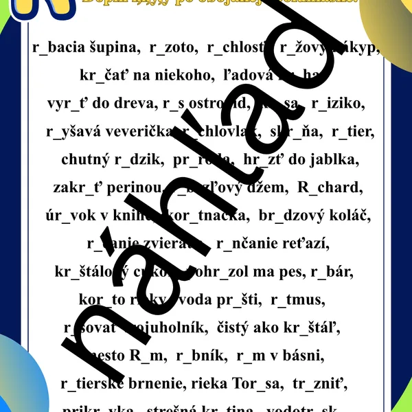Vybrané slová - PL (príbuzné + slová s i/í ) 1