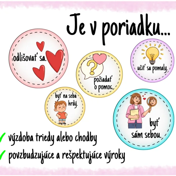 Výzdoba triedy - Povzbudzujúce a rešpektujúce výroky 1