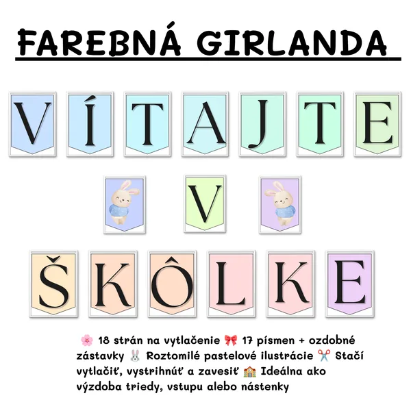 VITAJTE V ŠKÔLKE – girlanda 1