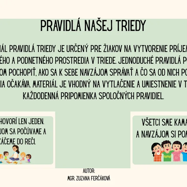 Pravidlá triedy 1