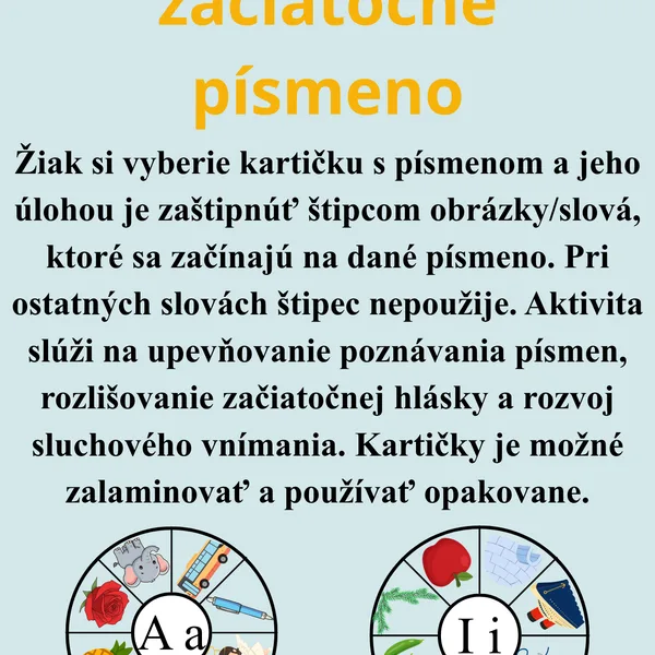Štipcovačka - začiatočné písmeno 1