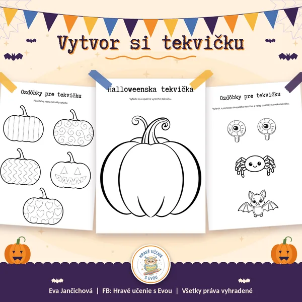 Halloweenska tvorivá tekvička pre predškolákov 1