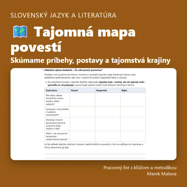 🗺️ Tajomná mapa povestí – Skúmame príbehy, postavy a tajomstvá krajiny 1