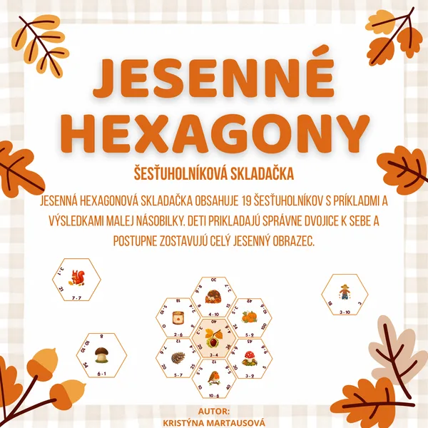 Jesenná násobilka - Hexagonová skladačka 🍂✨ 1
