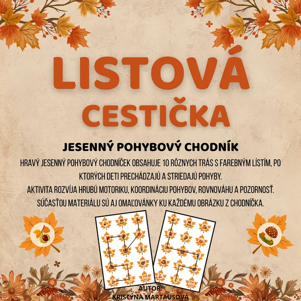 Jesenný pohybový chodníček - Lístie je všade! 👣🍂 1