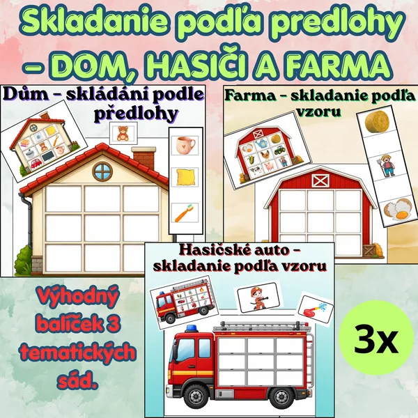 🎁 Výhodný balíček 3 tematických sád skladania podľa predlohy 1