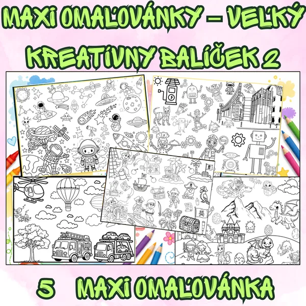 MAXI omaľovánky – Veľký kreatívny balíček 2 1