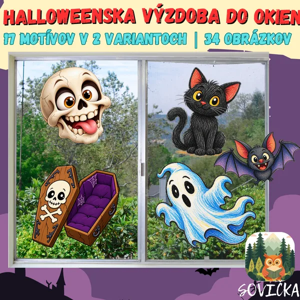 HALLOWEENSKA VÝZDOBA DO OKIEN – 17 MOTÍVOV V 2 VARIANTOCH | 34 OBRÁZKOV 1
