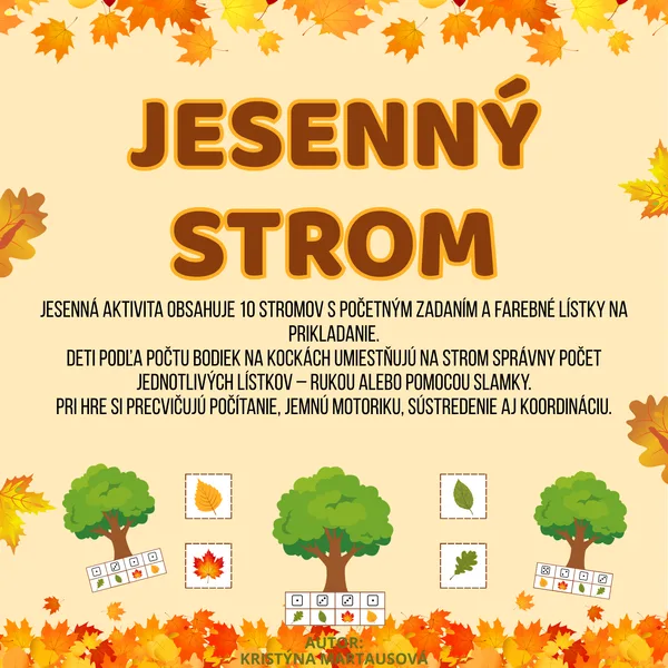 Jesenný strom - Prenášame lístky podľa počtu 🌳🍁 1