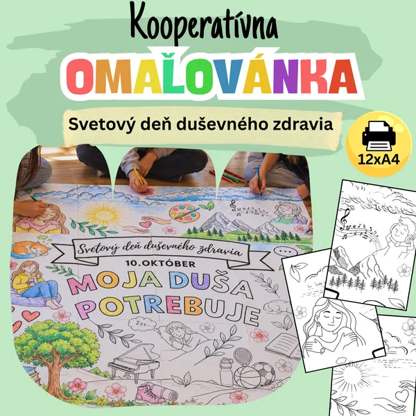 Kooperatívna omaľovánka - Svetový deň duševného zdravia (10. október) 1
