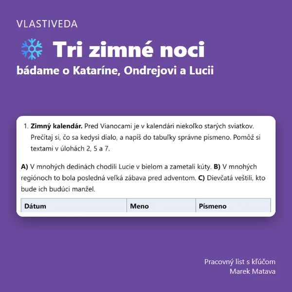 ❄️ Tri zimné noci – bádame o Kataríne, Ondrejovi a Lucii 1