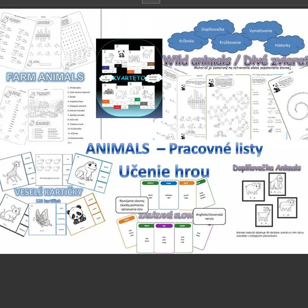 Animals - Balíček pracovných listov pre 1.stupeň ZŠ 1