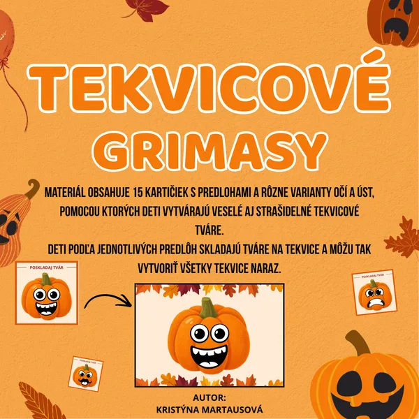 Tekvicové grimasy - Skladaj podľa predlohy 🎃🍂 1
