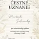 DIPLOMY A ČESTNÉ UZNANIA- Šaliansky Maťko 6