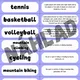 Sports vocabulary cards 2