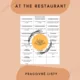 At the restaurant - pracovné listy 2