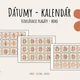 Boho kalendár - číselné dátumy (motív kvietok) 2