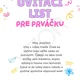 Srdečný uvítací list pre prváka a prváčku 2