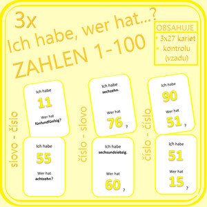 Ich habe, wer hat…? ZAHLEN 1-100 (3 varianty)
