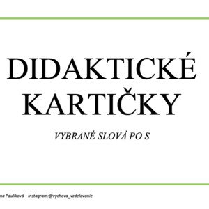 Vybrané slová po S + slovné druhy_didaktické kartičky