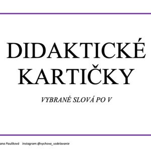 Vybrané slová po V + slovné druhy_didaktické kartičky