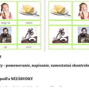 Obrázkový diktát (1. - 5. časť) poradie písmen NEZÁBUDKA