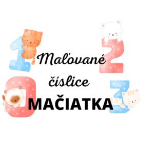 Maľované číslice 0 - 9 mačiatka